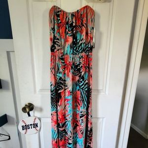 NWT strapless floral maxi